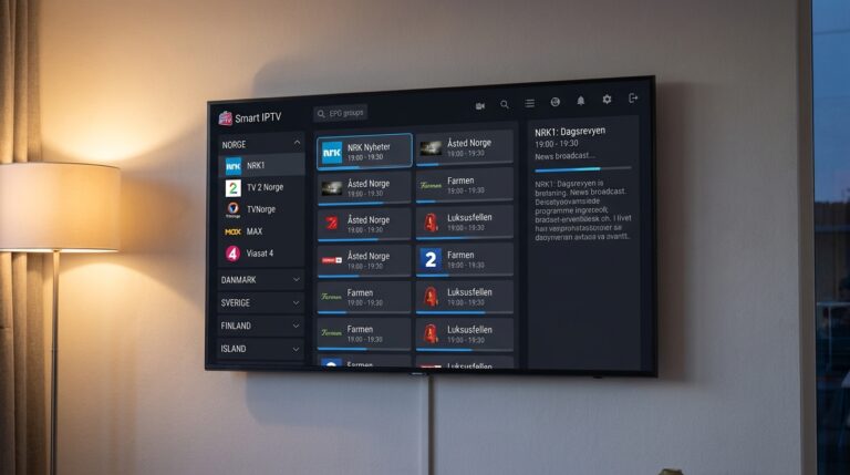 smart iptv​ — smart iptv kanalguide med nordiske kanaler og EPG-informasjon på Samsung Smart TV